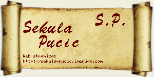 Sekula Pučić vizit kartica